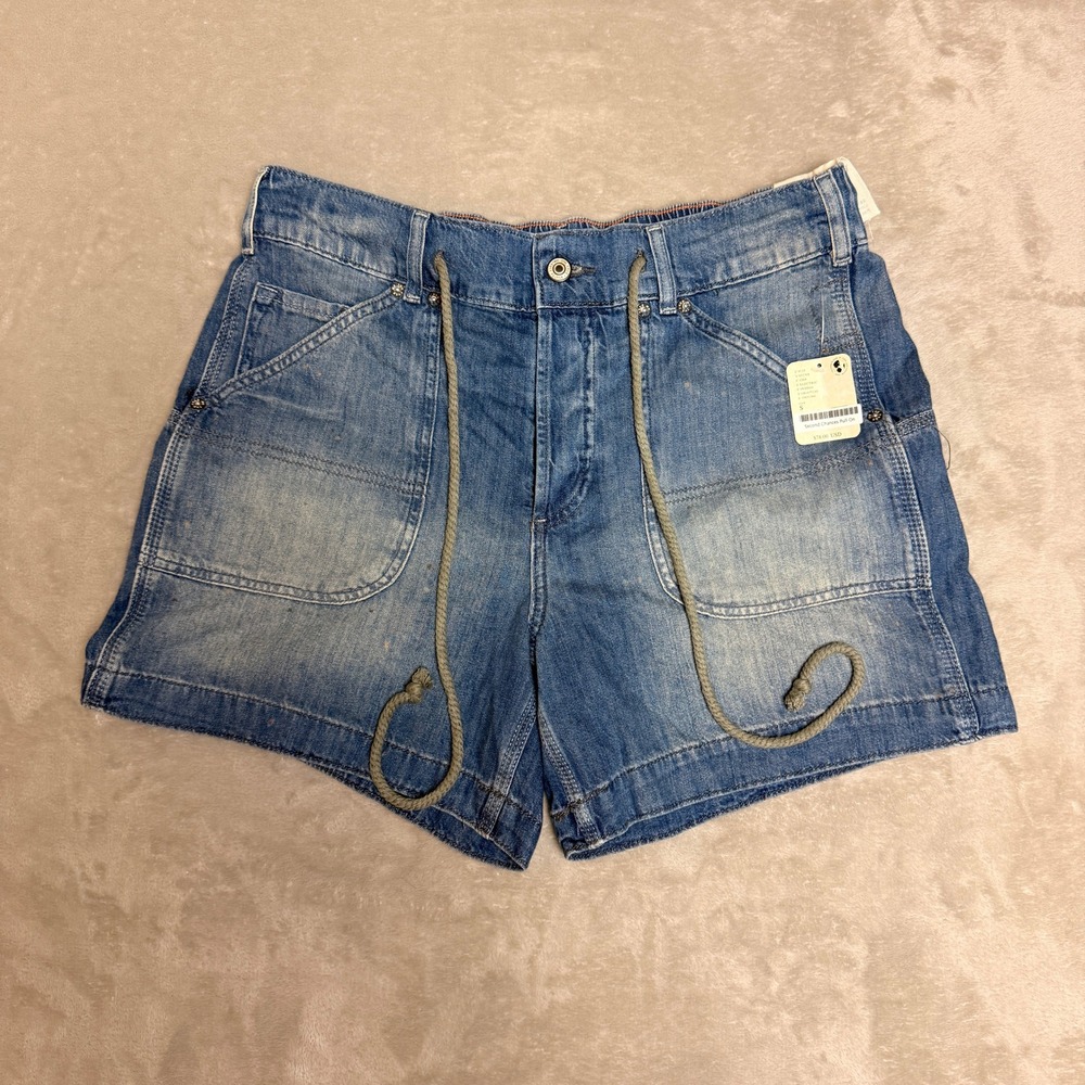 We The Free Second Chances Pull On Denim Short Women S Blue Low Slung NEW $78